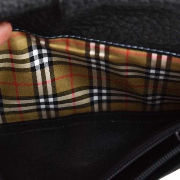 Burberry Black, Leather & "Prorsum Knight" Logo Folding Wallet (VG) - Picture 7 of 8